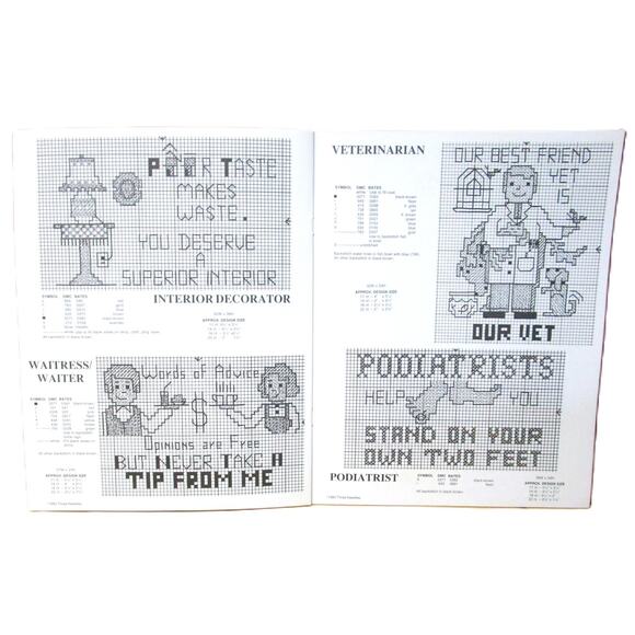 Three Needles Cross Stitch Patterns The Working Class 24 Designs Careers 1982 - Picture 3 of 4